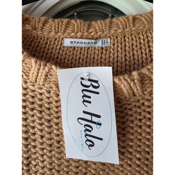 Staccato Chunky Sweater Womens Large Brown Balloon Sleeves NWT - Picture 5 of 7
